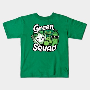 Cute Vegetables Green Squad Kids T-Shirt